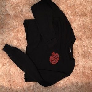 Cropped black hoodie